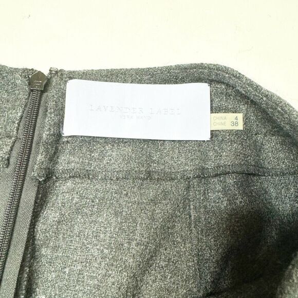 Lavender Label Vera Wang Grey Wool Silk Floral and Mesh Detail Pencil Skirt Sz 4 - Picture 7 of 11